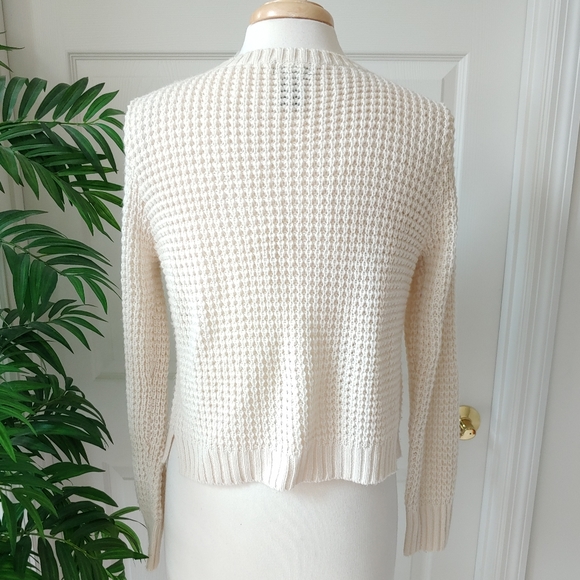 Wet Seal Sweater Cardigan Button Up Cream Large - Picture 5 of 8